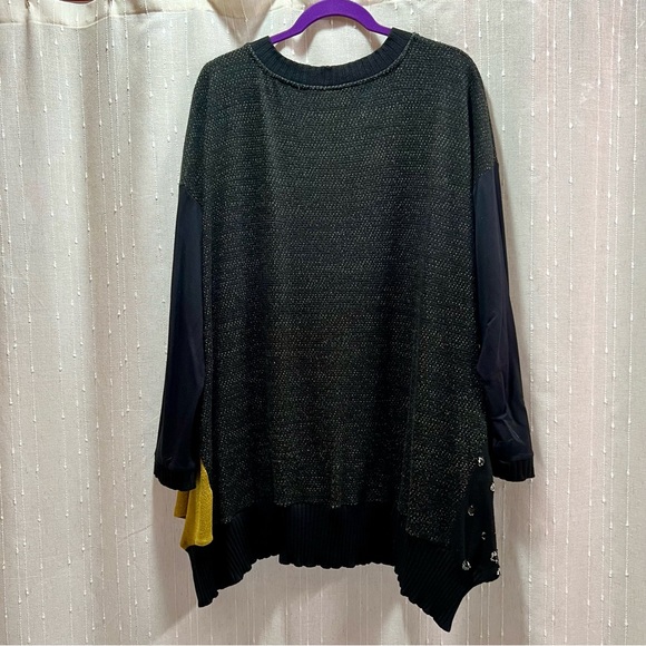 Alembika Black & Gold Mixed Fabric Sweater - Picture 5 of 5